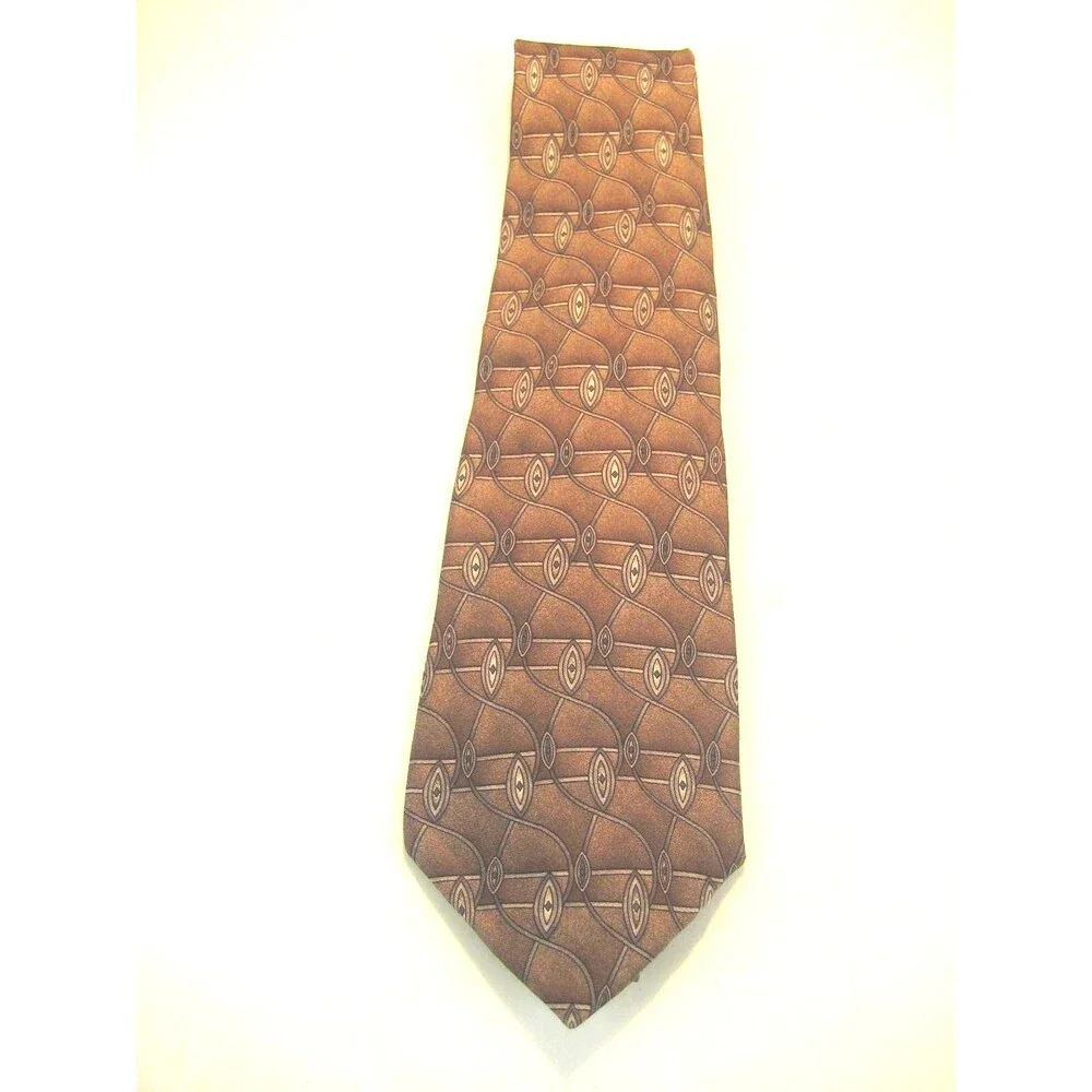 Johnny Carson 100%  Silk Geometric Design Necktie